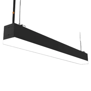 Black LED Linear Light 180 Degree Large Fit for Shipping Mall Office Building Luminous Angle Seamless Connection Split Structure