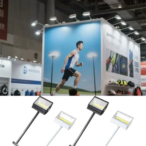 Black Long Arm LED Exhibition Booth Trade Show Lighting Clip-On Adjustable Spotlight Art Gallery Display Dimmable COB Floodlight
