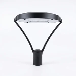 Black Painting LED Post Top Light Circular Area Lighting Modern Garden Lantern Street Decorative Lamp 5 Years Warranty 30W
