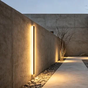 Black Powder Coated Long Vertical LED Linear Wall Lamp IP65 Clear Acrylic Diffuser Lens 120 Beam 3000K 5000K Outdoor