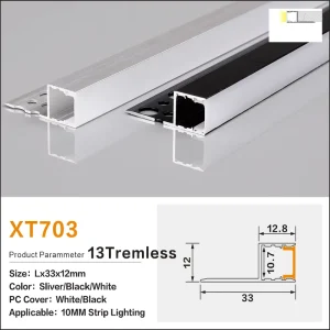 Black Single-Sided Side Lighting Aluminum Alloy Anodized Flexible LED Profile Customizable Length Modern Office Room Linear