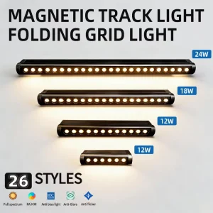 Black Ultra Thin Magnetic Track Spotlight Die Casting Aluminum DC48V LED Modern Design High CRI 92 3000K 6000K Color Temp