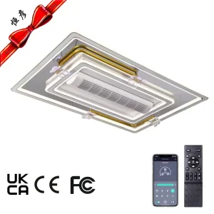 Bladeless Ceiling Fan with Lights Remote Control Three Color 6 Speed Anti Flicker Smart Bladeless Fan Light