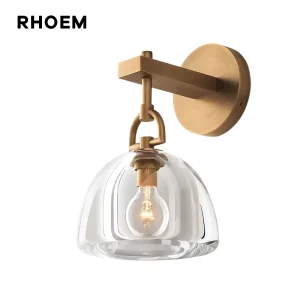 Botanist Dome Sconce Contemporary Modern Brass Indoor Lighting Clear Dome Shade Wall Light for Living Room Bedroom