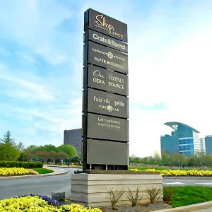 Brand Logo Display Pylon Signage Modern Retail Park Directory Board Illuminated Outdoor Advertising Aluminum Light Box