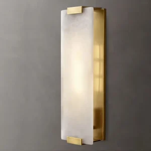 Brass Alabaster Wall Sconce E26 Modern Bedside Bathroom Vanity Wall Light for Hotel Villa Project Custom UL ETL Listed