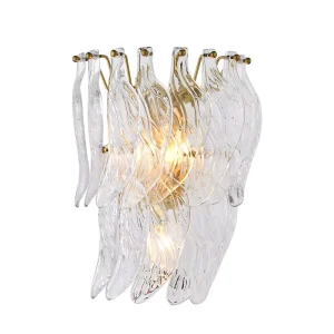 Brass Handmade Glass Villa Wall Lamp for Living Room