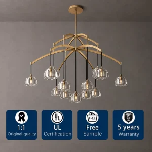 Brass K9 Crystal Chandelier Large Round Hemisphere Pendant Light 36 60 Inch for Living Room Villa Foyer High Ceiling Luxury
