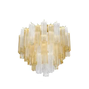 Brass Luxury Handmade Glass Round Pendant Lamp for Bedroom Chandelier Light