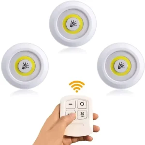 Bright COB Cabinet Light 3W LED Wireless Remote Control Dimmable Wardrobe Night Lamp Home Bedroom Closet Kitchen