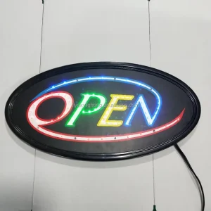 Bright LED Oval Open Sign for Business Advertisement Board High Visibility Eco Friendly Electric Display
