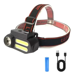 Bright Light Cob Outdoor Emergency Night Running and Cycling Fishing Abs Body Rechargeable Flashlight Led Headlamp