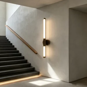 Bronze Nordic Modern Minimalist Living Room Bedside Hotel Tube Light Artistic Surface Mounted LED Wall Lamp