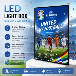 Bulk Supply Rectangle Aluminum Alloy Pull Slide LED Slim Light Box Custom Dimension Mall Shop Backlit Illuminated Sign