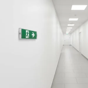 Bulkhead Exit Sign Light IP65 LED Indoor Outdoor Emergency Lighting with 3 Hours Emergency and Li ion Battery