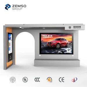 Bus Stop Shelter Station Outdoor Light Box Simple Small De Bus Station with Advertising Signage and Displays