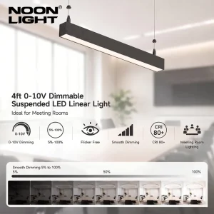 CCT Tunable Linear Light 130lm W Power Selectable ETL DLC 5.1 Suspended for Warehouse Aisle Lighting