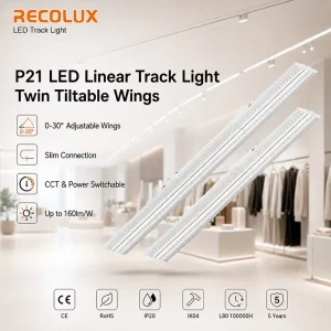 CCT and Power Switchable LED Linear Track Light High Efficiency Rail Mounted Light for Commercial Projects