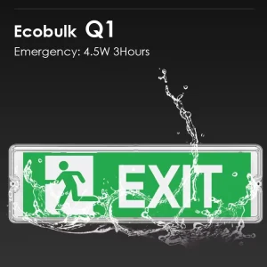 CE CB SAA IP65 Waterproof LED Emergency Bulkhead 3H LiFePO4 Battery Surface Mounted Manual Self Test Emergency Exit Sign Factory
