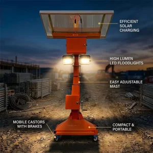 CE Certification Portable Solar Tower 420W Monocrystalline Silicon Panel for Construction Site