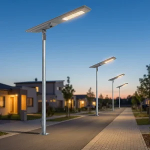 CE Certified IP65 Aluminum Alloy Solar Battery Street Light LED 50W-90W Auto Light Time Control 3000-6000K Color Temp 5-Year