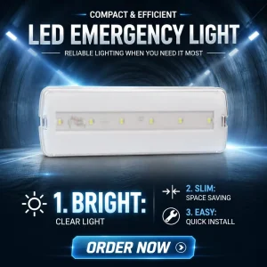 CE Certified LED Emergency Light 3.5W NiCad Battery 180 Minutes Backup Wall Ceiling Recessed Mount Damp Location