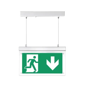 CE Hanging Mounted LED Exit Sign Maintained Fire Safety LED Emergency Light With Running Man Double Face Rechargeable Battery
