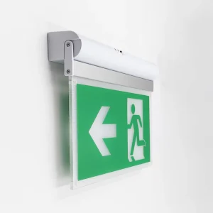 CE LED Exit Sign Fire Safety Emergency Light with Rechargeable LFP Battery 4-in-1 Exit Sign With Arrow and Running Man
