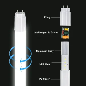 CE ROHS FCC Aluminum PC Fluorescent 190-200lm/w High Efficiency Led Tube 4ft 1200mm 9w T8 Led Tube Light