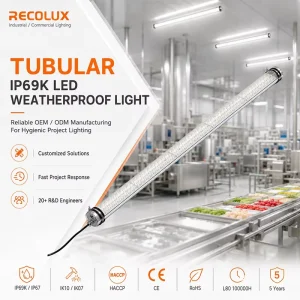 CE RoHS CB Tubular LED Tri-Proof Light HACCP Certified Weatherproof Fixture for Food Processing