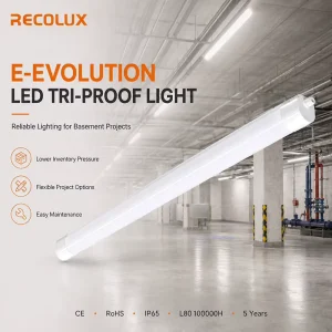 CE RoHS Certified LED Tri Proof Light 160LM W Full PC Housing Lamp for Industrial Lighting Supplier