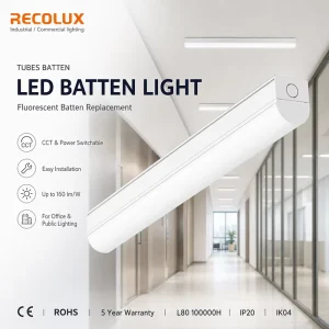 CE RoHS Power CCT Switchable Integrated LED Batten Fitting Linear Batten Light for Indoor Projects