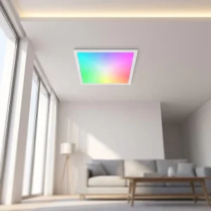 CE RoHS Smart RGBW LED Panel Light 40W 2x2ft 600×600 Dimmable Color Changing Recessed Commercial Ceiling Lamp US Market