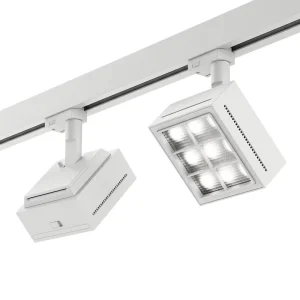 COB LED Track Light 34W CRI95 Rotatable 355° Square Track Spotlight for Jewelry Retail Shop Commercial Lighting