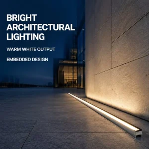 CRANE Linear Landscape Recessed Floor Lamp IP67 DC24V Underground Deep Cup Louver 6T Tempered Glass 12W 18W 24W 36W D3545 43