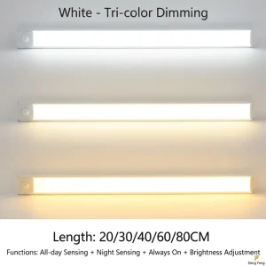 Cabinet Kitchen Stepless Dimming 3000K-6000K PIR Motion Sensor LED Cabinet Light Aluminum Alloy 2-Year Warranty