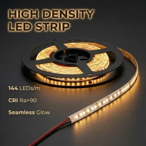 Cabinet LED Strip 2835 144 LEDs/m 8mm Narrow PCB Ra90 High CRI Linear Light for Furniture Lighting