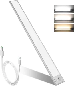 Cabinet LED USB Rechargeable Motion Sensor Light Indoor Magnetic Wireless Under Counter Light for Kitchen Pantry Stair 6 Pack