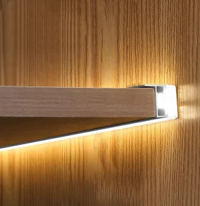 Cabinet Light 18mm Clip Board Aluminum Profiles with Diffuser LED Strip Linear Light Aluminum Channel No Slot Wardrobe Closet