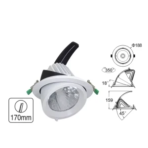 Cafe Bar Telescopic Eyeball Recessed Spotlight for Service Counter Wall Interior Ambient Focus Ceiling Gimble Lamp
