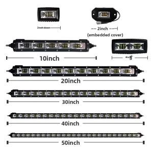 Car LED Floodlight Strip Single Row Ultra Bright 20000 Lumens 12V Roof Grille Front Bumper Modified Off-Road Vehicles