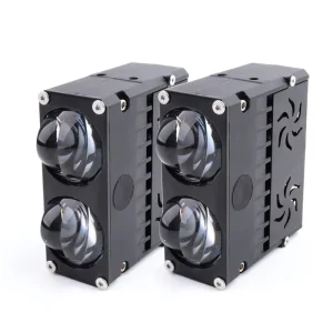 Car Light Accessories Auto Grille Light 3000K LED Grille Light with Double Laser Lens BiLED Projector Lens