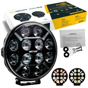 Car Offroad Spotlight 9 Inch LED 4×4 Round Truck Driving Light IP68 Waterproof 12000 Lumens Dual Beam