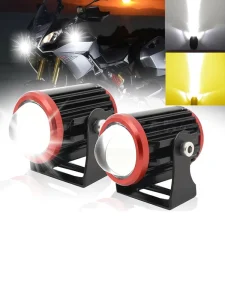 Car and Motorcycle Spotlights LED Dual-color (white and Yellow) High and Low Beam Waterproof and Ultra-bright