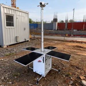 Ce Certification Mobile Solar Panel Tower with LCD Panel Control 6 m Manual Mast for Outdoor Events