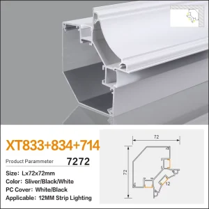 Ceiling Chandelier Emits Light from Multiple Sides Multiple Row Light Strips Square Sturdy LED Aluminum Profile