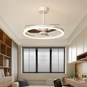 Ceiling Fan Light Modern Silent LED Home Bedroom Hotel Living Room Restaurant Office Decor Middle Fan Chandelier Lamp ABS Blades