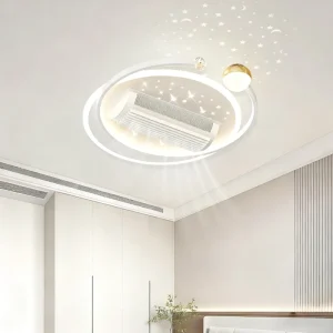 Ceiling Fans with Light Remote Control Modern LED Ceiling Fan Lamps With Fan Hotel Bedroom Livingroom Decor Bladeless Silent