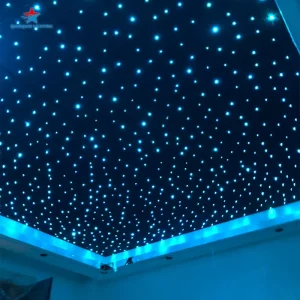 Ceiling Fiber Optic Starry Sky Light RGBW LED Remote DMX App Control Black Dark Blue Panels 60x60cm for Cinema Children Rooms