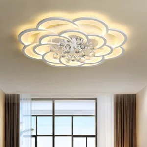 Ceiling Light with Flower Shape LED Crystal Ceiling Lamp for Home Decorate Chandelier Ceiling Modern Surface Mounted